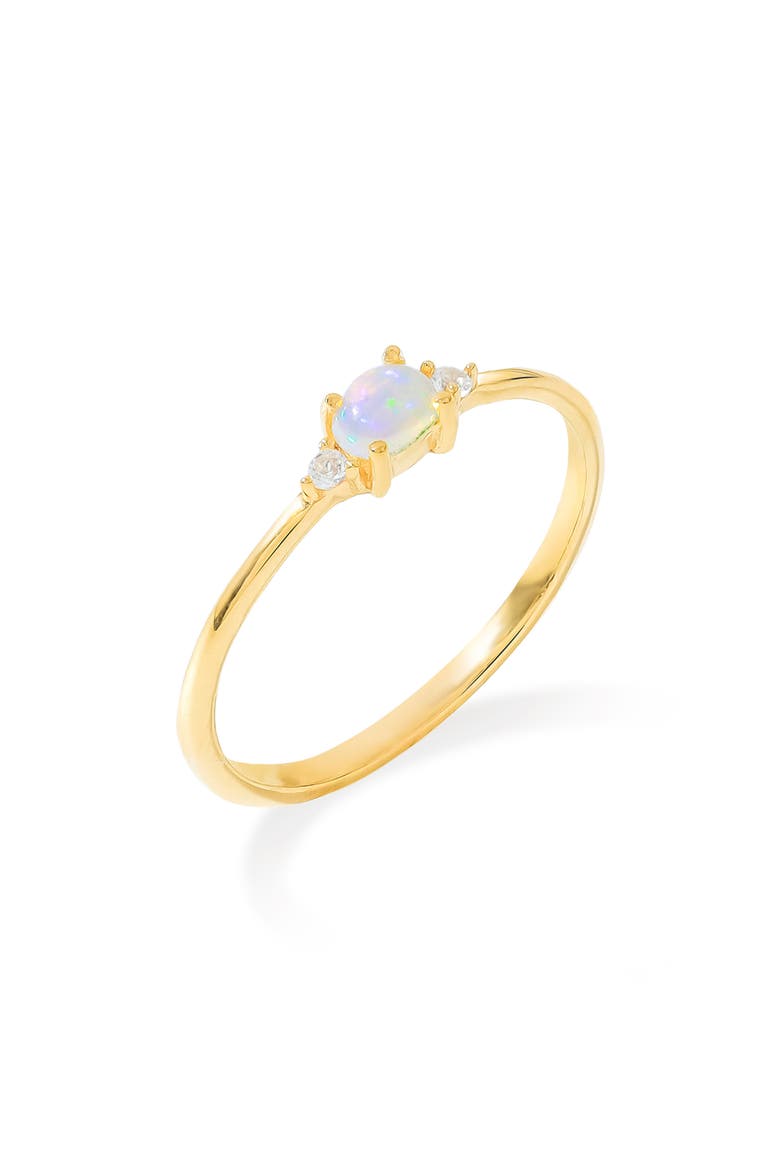 Opal & White Topaz Ring, Main, color, BLUE OPAL