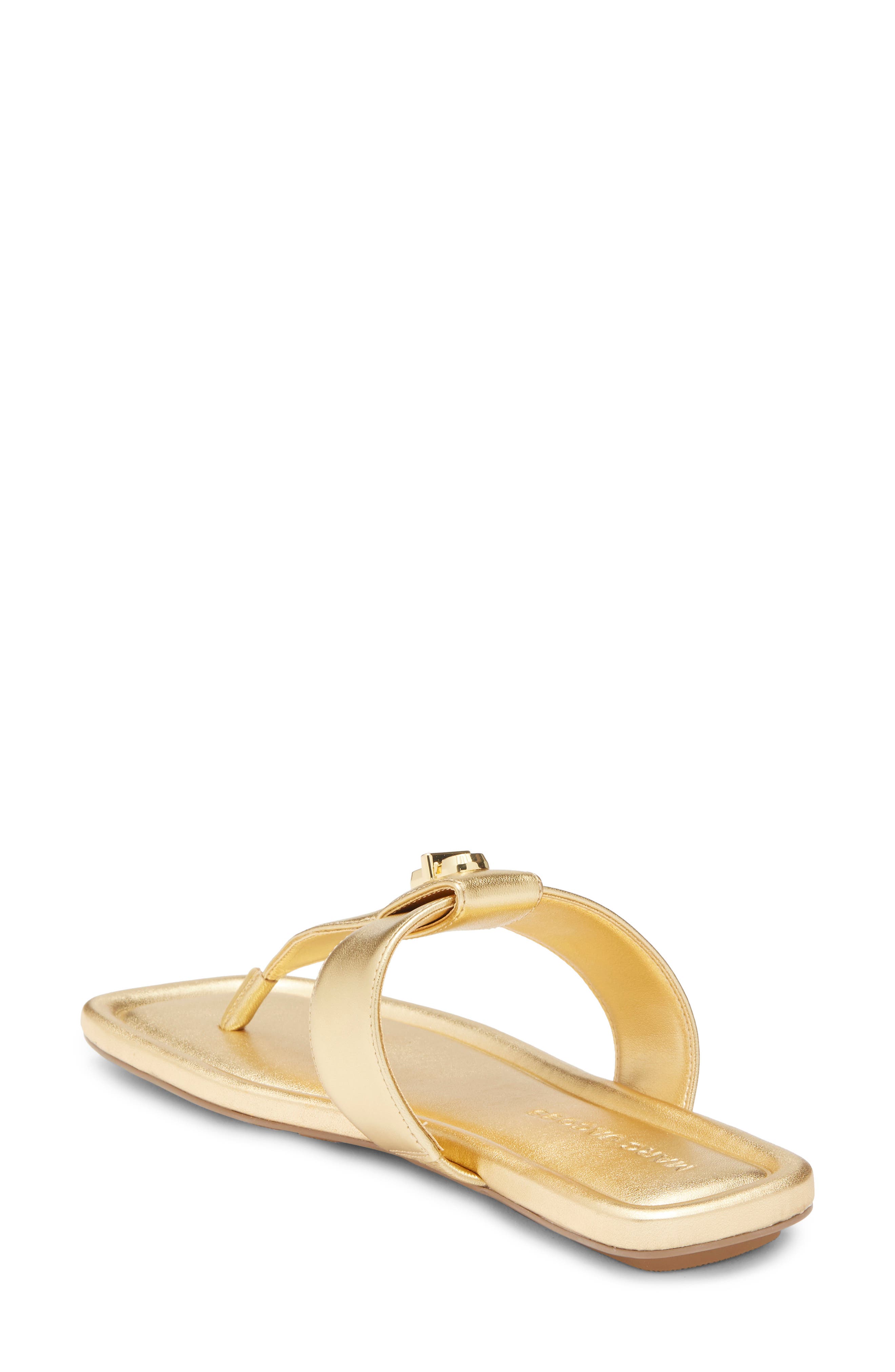 The Dual T-Strap Sandal, Alternate, color, GOLD