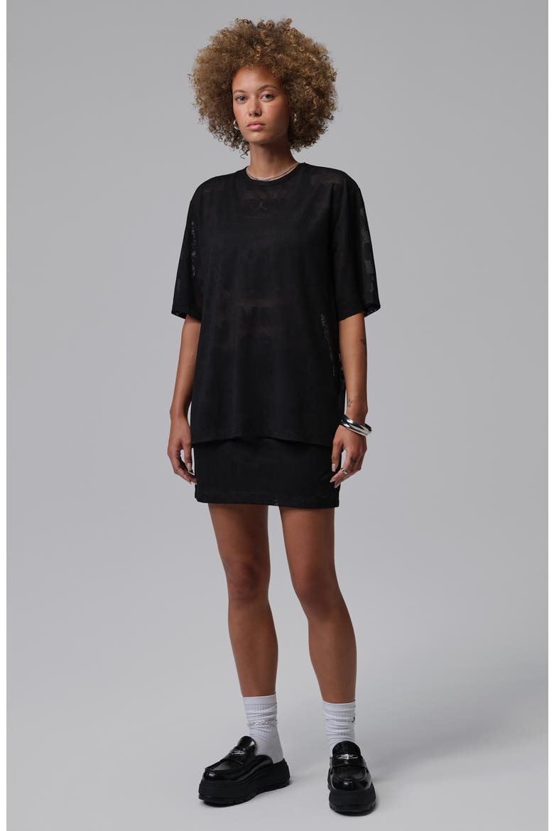 Flight Open Stitch Knit Skort, Alternate, color, BLACK