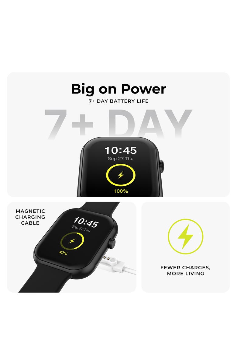 AMERICAN EXCHANGE iTouch Air 5 Smartwatch, 40mm with Silicone Band, Alternate, color, Black/ Black