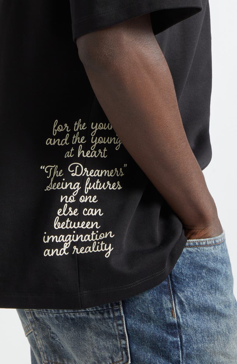 AMIRI Varsity Patch Oversize Cotton T-Shirt, Alternate, color, Black