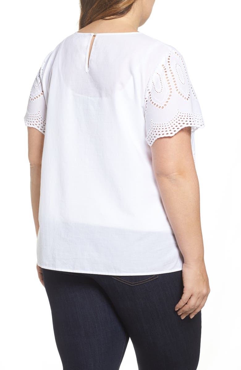 Vince Camuto Scallop Eyelet Blouse, Alternate, color,