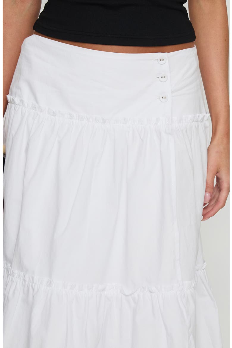Cascades Low Rise Midi Skirt, Alternate, color, WHITE