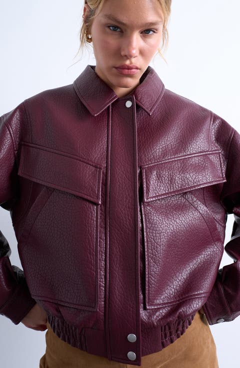Bubble Boxy Faux Leather Jacket