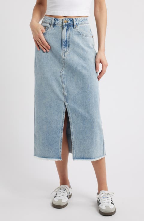 The Search Denim Midi Skirt