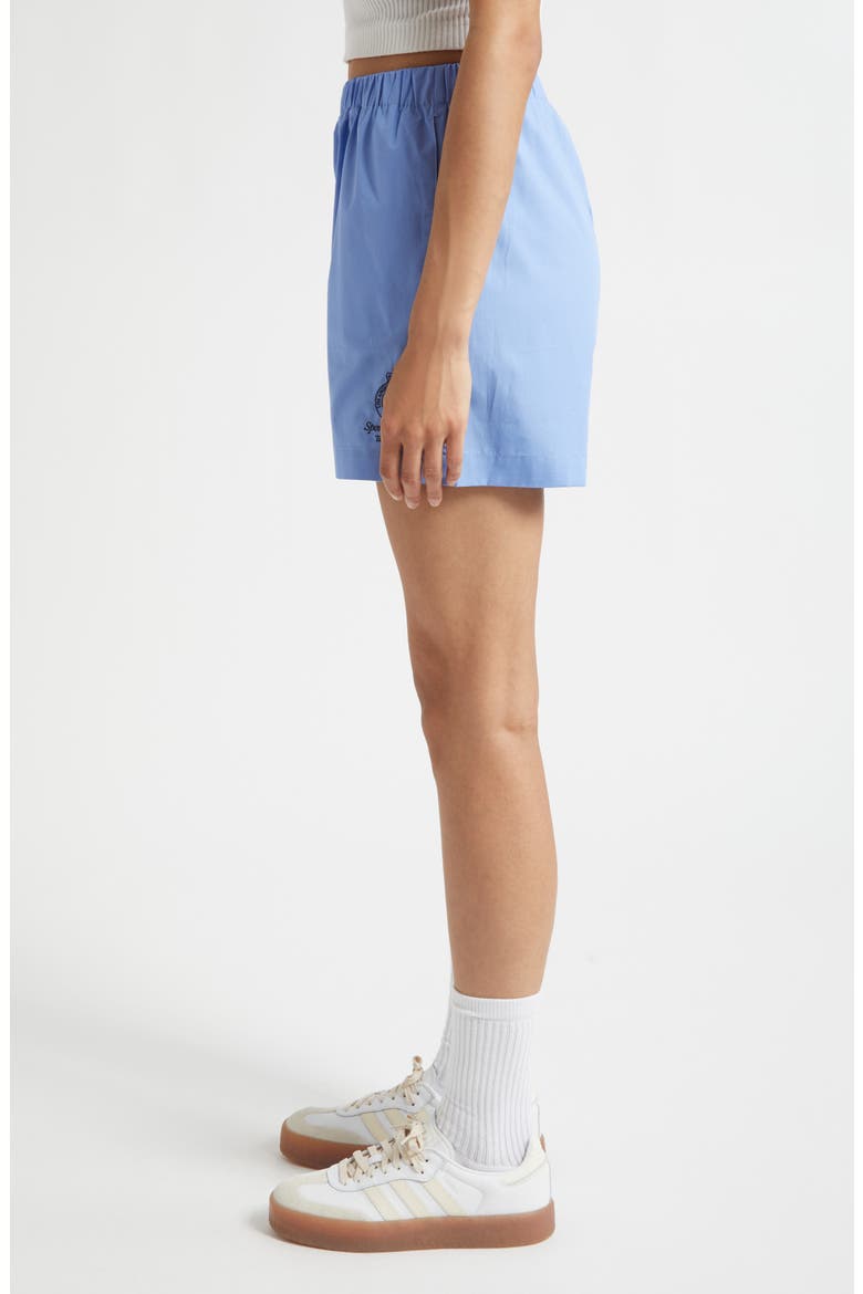 Crown Tennis Embroidered Poplin Shorts, Alternate, color, FLAX BLUE