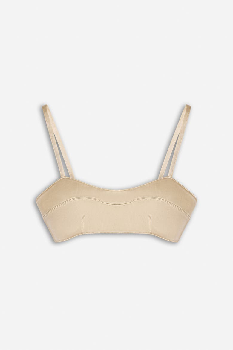 String Strap Crop Top, Main, color, Beige