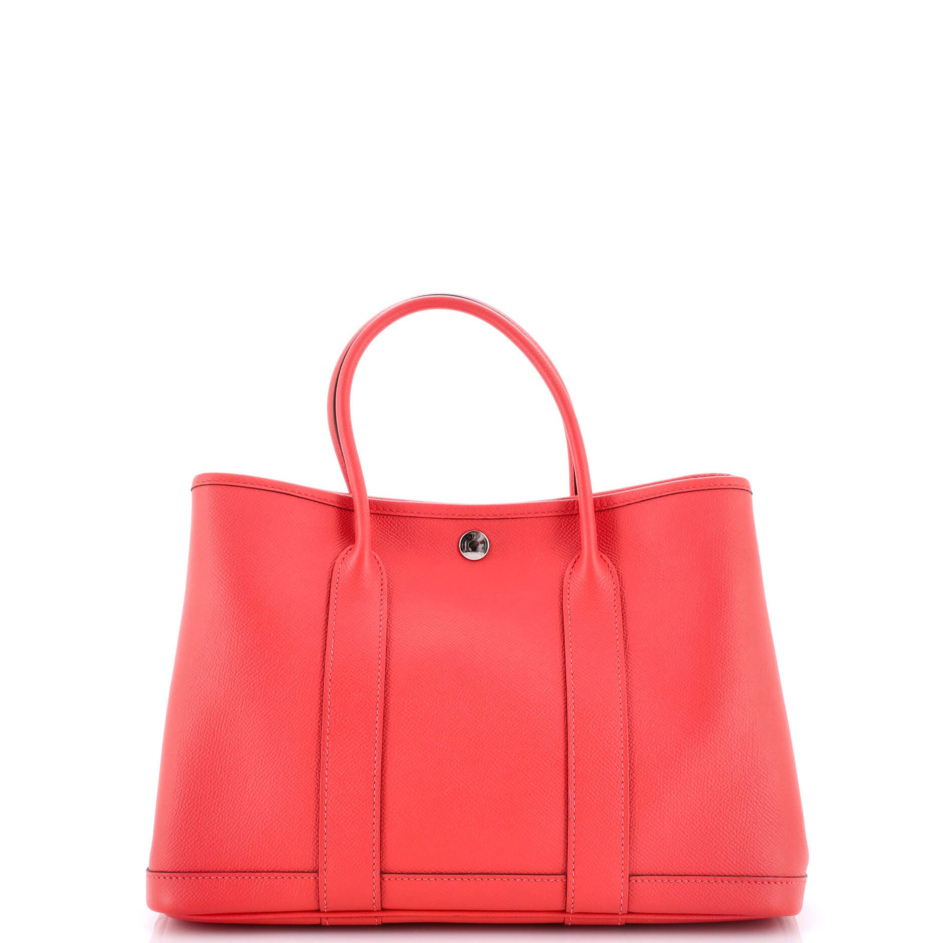 Pre-Owned Hermes Garden Party Tote Leather 30, Main, color, Rouge Pivoine