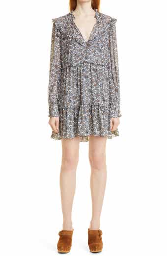 Veronica Beard Savile Long Sleeve Silk Dress