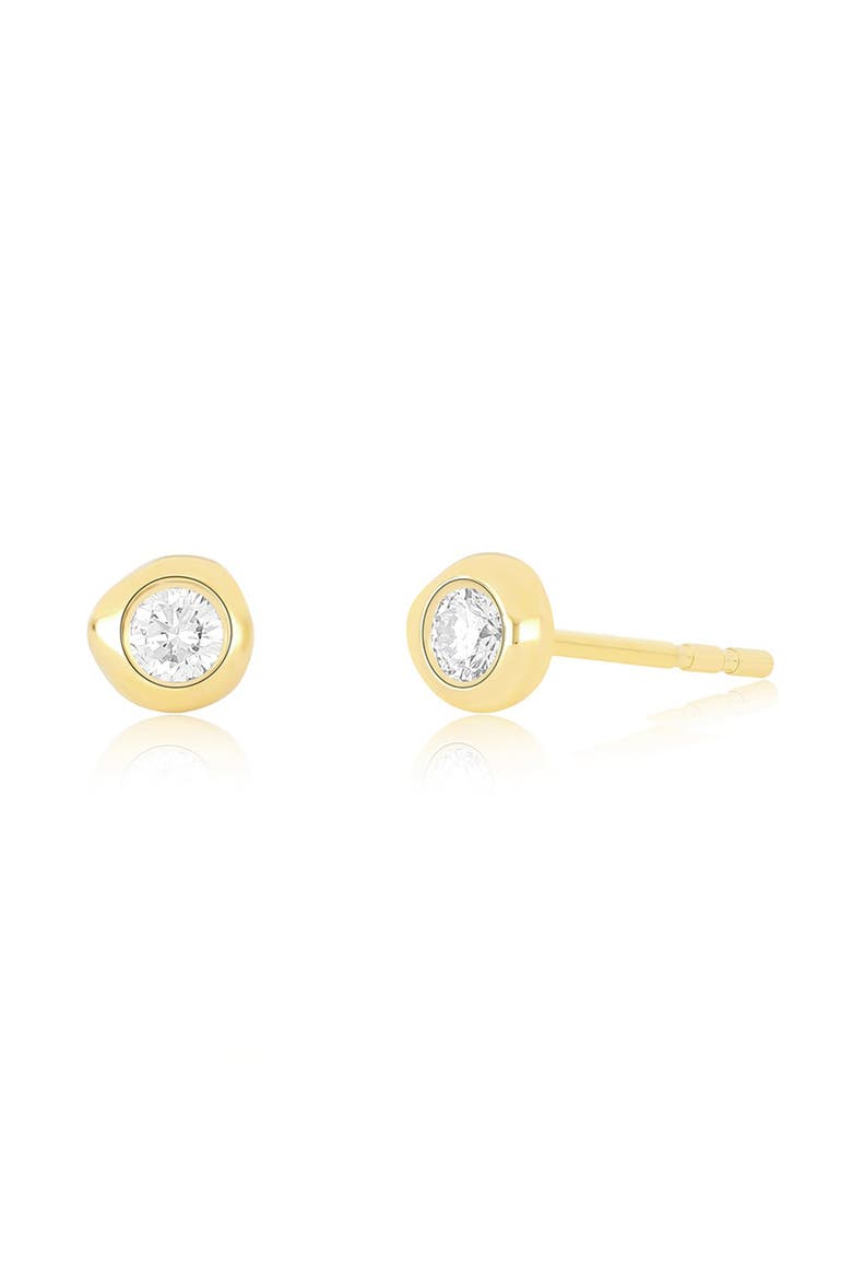 Diamond Pillow Stud Earrings, Main, color, 14K YELLOW GOLD