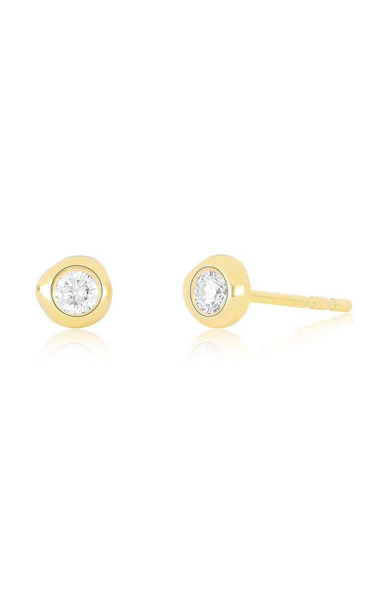 EF Collection Diamond Pillow Stud Earrings, Main, color, 14K Yellow Gold