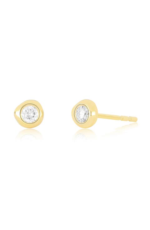 Diamond Pillow Stud Earrings