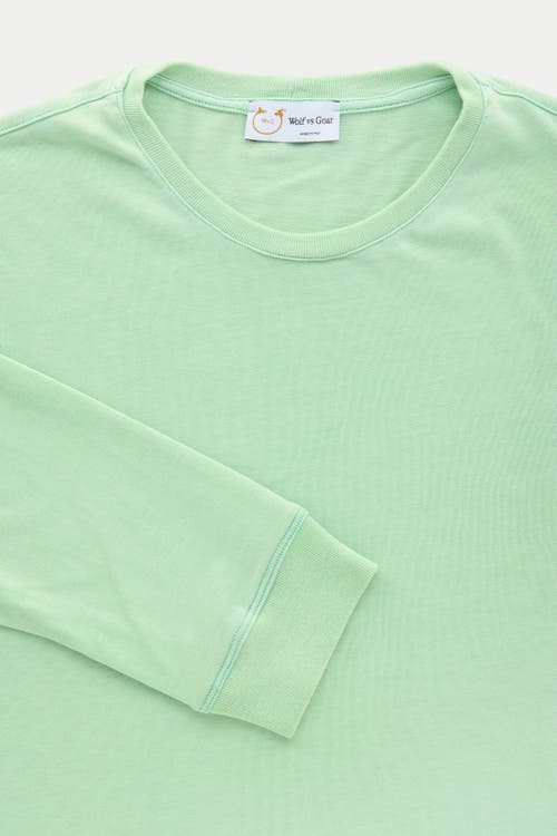 Wolf Vs. Goat (wvg) Long Sleeve Heavyweight Jersey Crewneck In Green