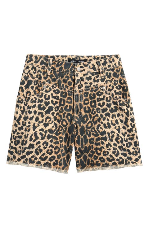 Kids' Leopard Print Denim Shorts (Little Kid & Big Kid)