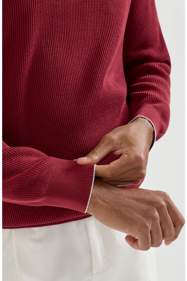 Cotton sweater, Alternate, color, Red