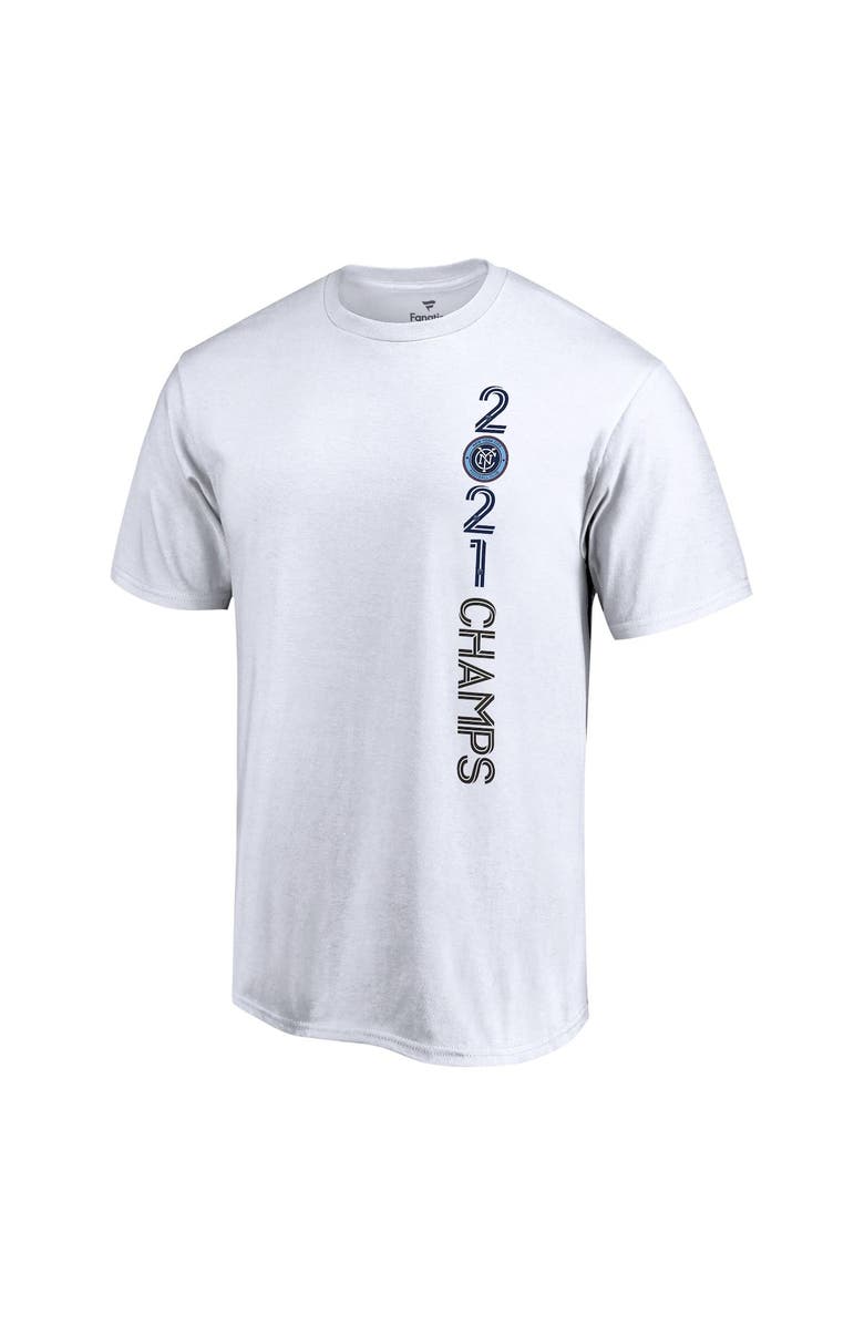 FANATICS Men's Fanatics Branded White New York City FC 2021 MLS Cup Champions One Team Roster T-Shirt, Alternate, color, 