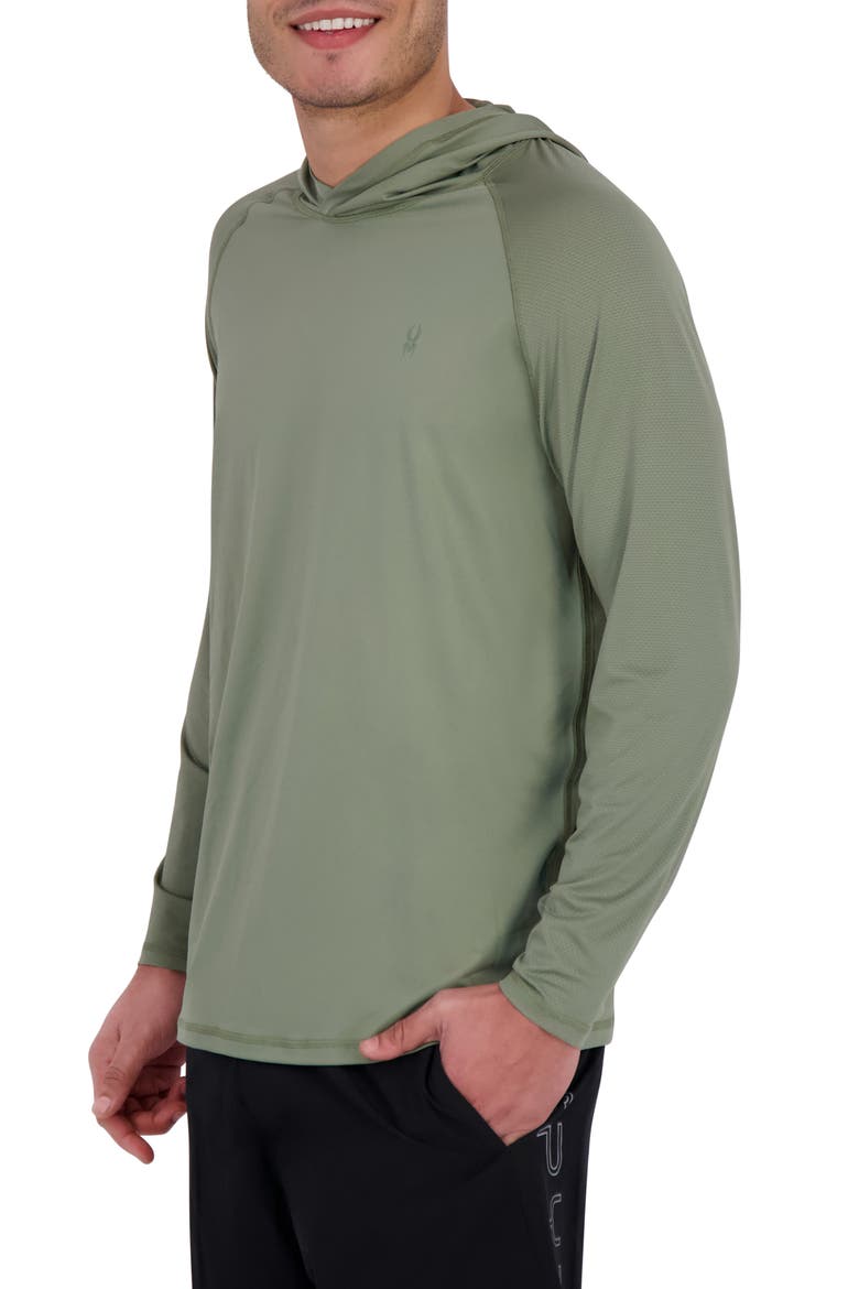 Raglan Sleeve Hooded UPF 50+ Rashguard, Alternate, color, SEA GREEN
