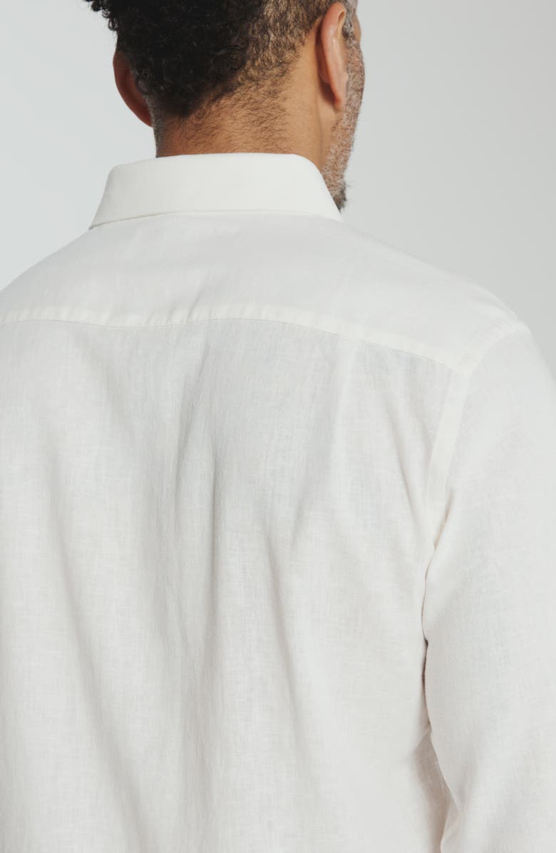 7 Diamonds Oasis Linen Blend Button-Up Shirt, Alternate, color, White