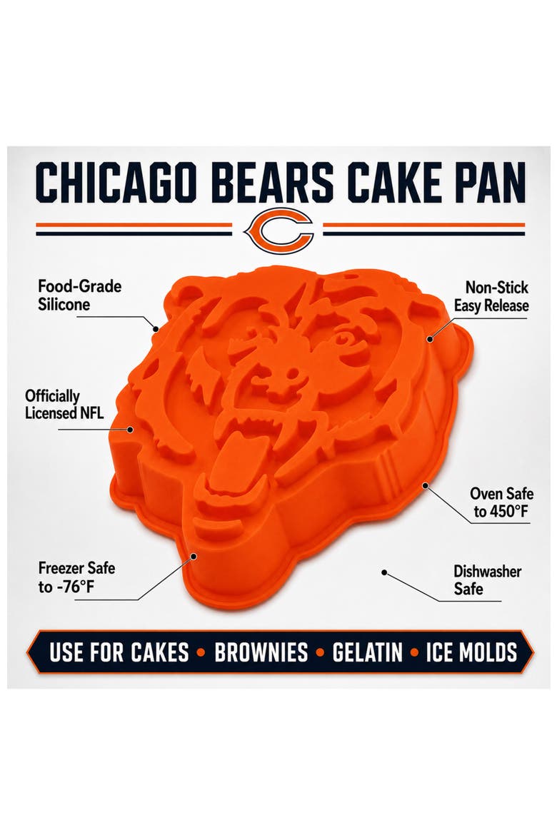 Chicago Bears Cake Pan, Alternate, color, Orange