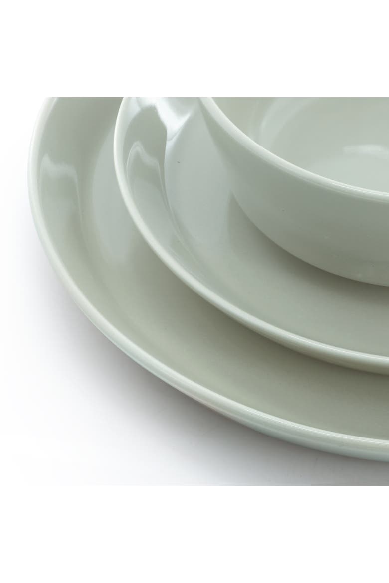 12 Piece Round Stoneware Dinnerware Set, Alternate, color, Green