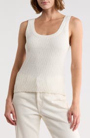 JASON WU Pointelle Cotton & Cashmere Sweater Tank