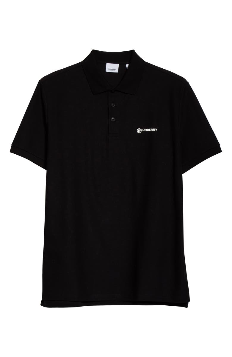 Burberry Horseferry Logo Black Short Sleeve Polo, Alternate, color, 