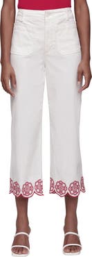Bagatelle Wide Leg Crop Embroidered Pants