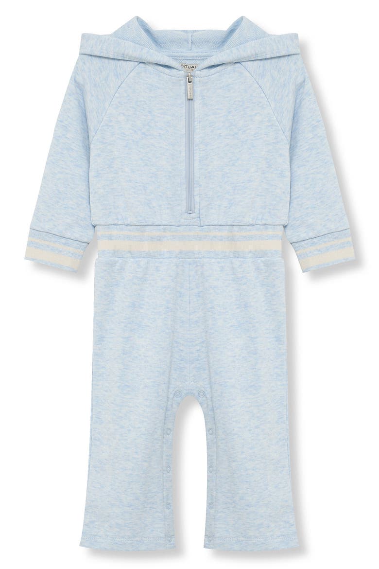 Kids' Zip Front Hooded Jumpsuit, Main, color, BLUE