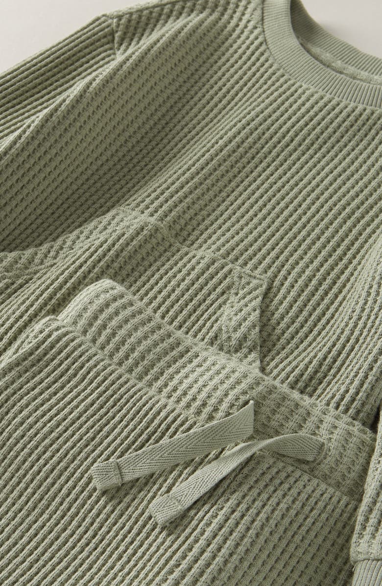 Nordstrom Kanga Waffle Crewneck Sweatshirt & Joggers Set, Alternate, color, Green Seagrass