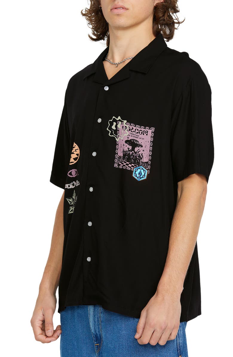 Volcom x Filip Rygalski Cotton & Viscose Camp Shirt, Alternate, color, 