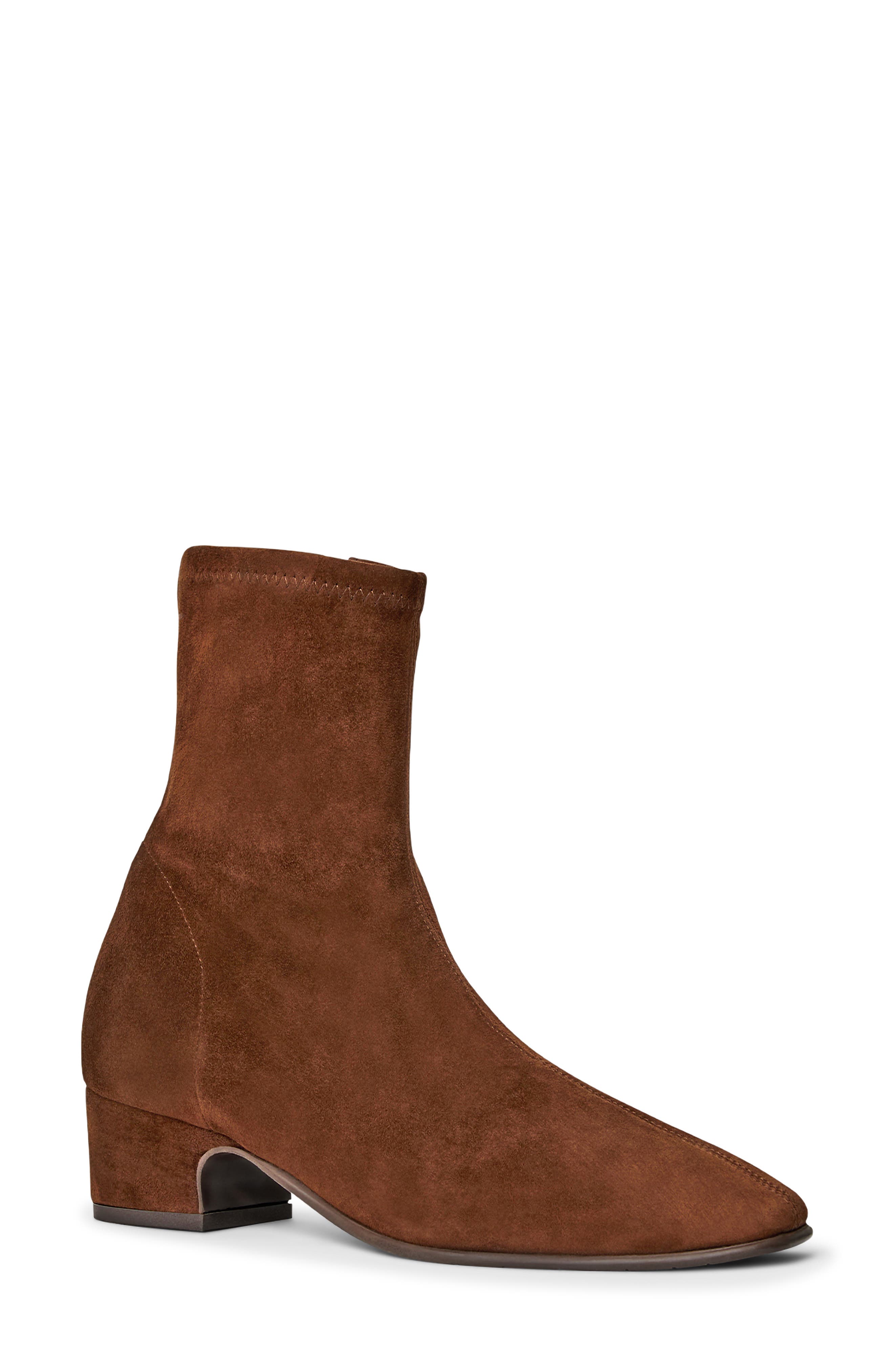 Raquel Waterproof Bootie, Main, color, COGNAC SUEDE