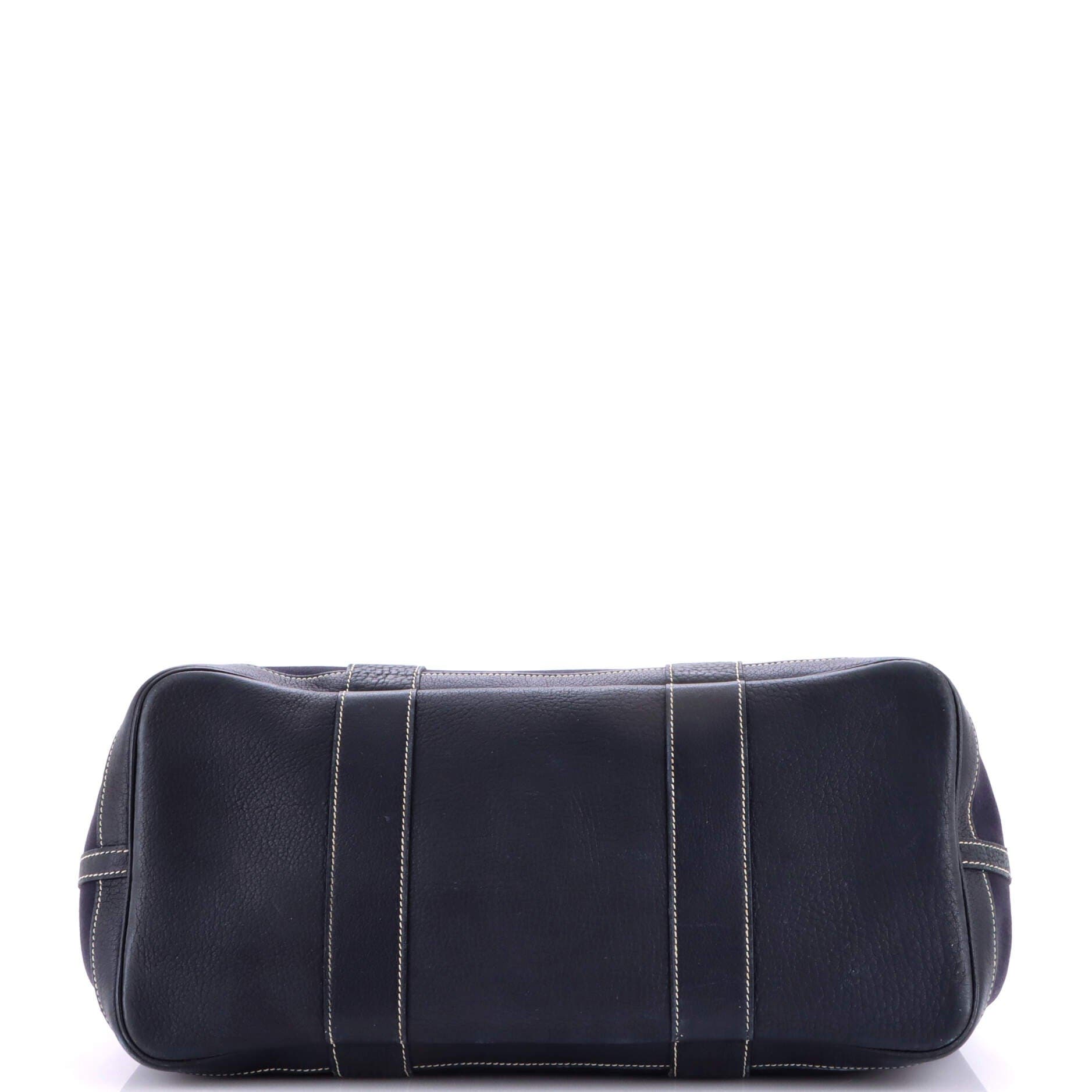 Pre-Owned Hermes Garden Party Tote Toile and Leather 36, Alternate, color, Bleu Marine