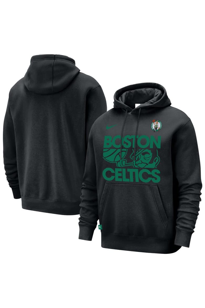 Men's Nike Black Boston Celtics Courtside Club Pullover Hoodie, Main, color, Black