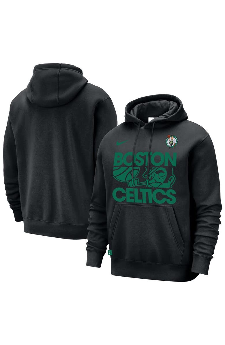 Nike Men's Nike Black Boston Celtics Courtside Club Pullover Hoodie, Main, color, Black