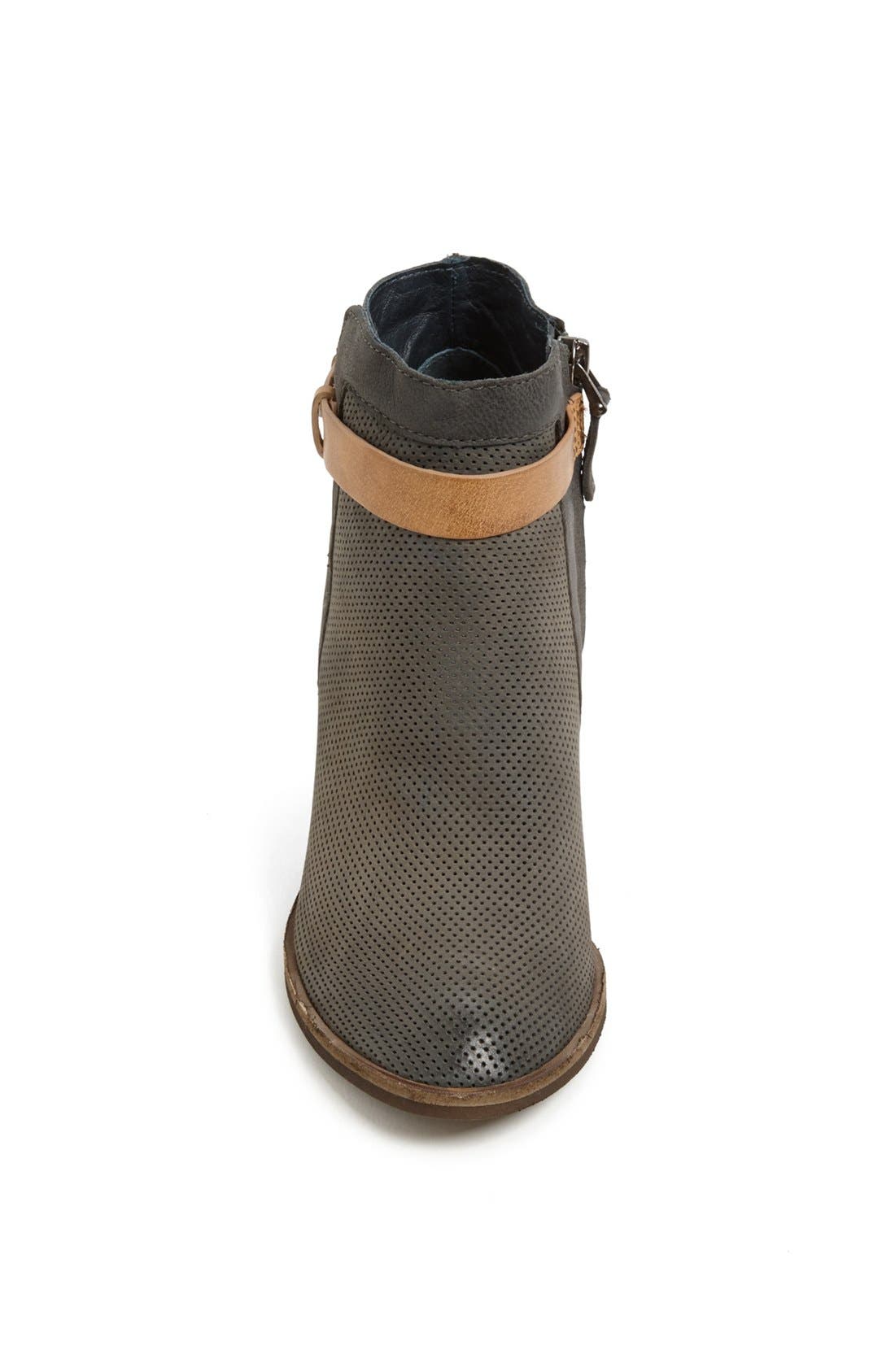'Yuri' Leather Bootie, Alternate, color, BLACK NUBUCK