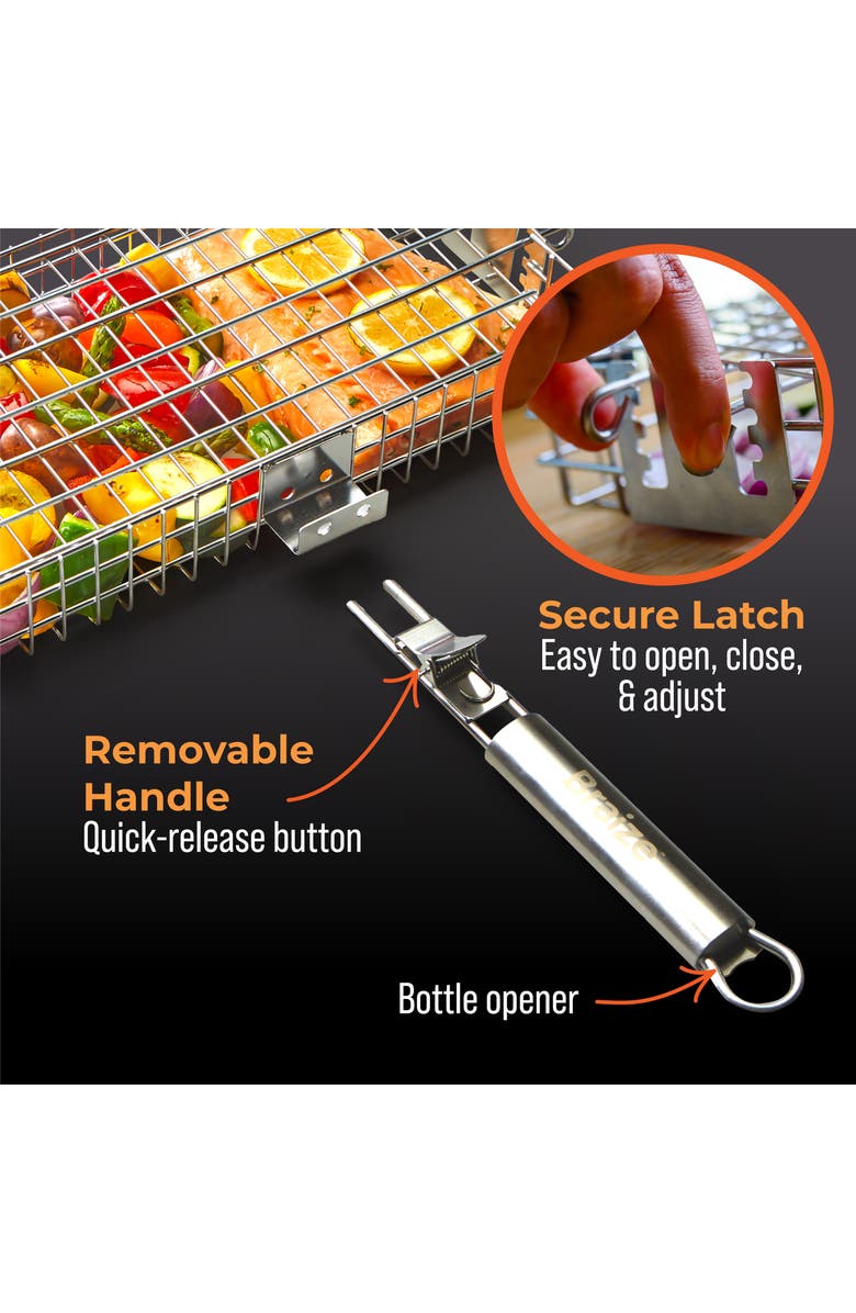 Braize Adjustable Grill Basket, Alternate, color, Grey