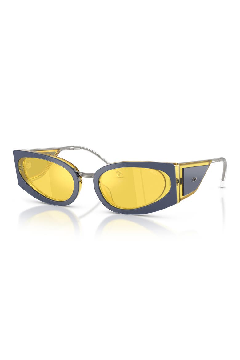 54mm Cat Eye Sunglasses, Alternate, color, TRILAYER METAL YELLOW