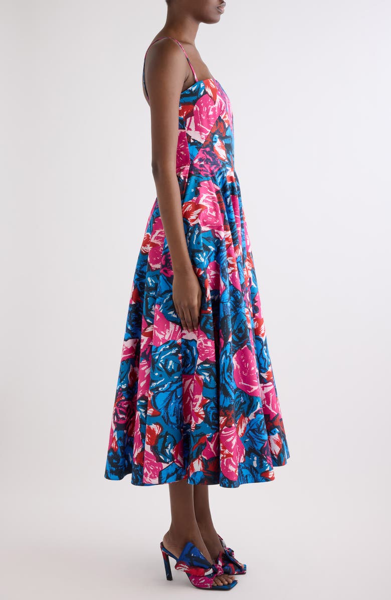 Givenchy Sliced A-Line Cotton Poplin Midi Dress, Alternate, color, Royal Blue