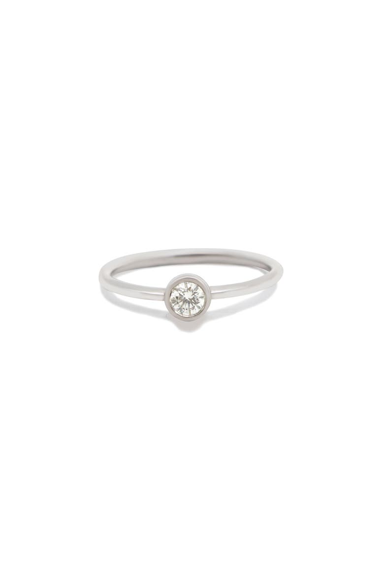 Diamond Bezel Ring, Main, color, White Gold