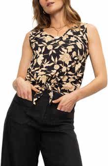 Sanctuary Floral Print Cotton Blend Tank