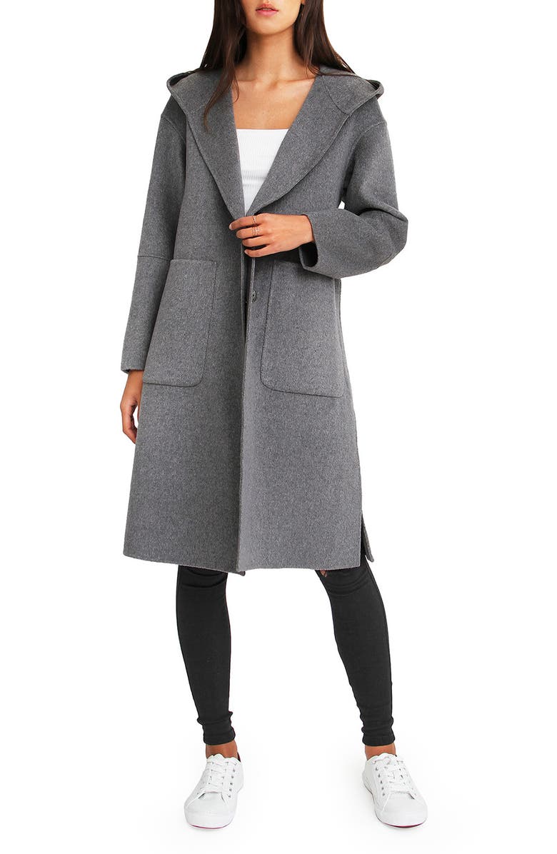Belle & Bloom BELLE AND BLOOM Walk This Way Wool Coat, Alternate, color, Dark Grey