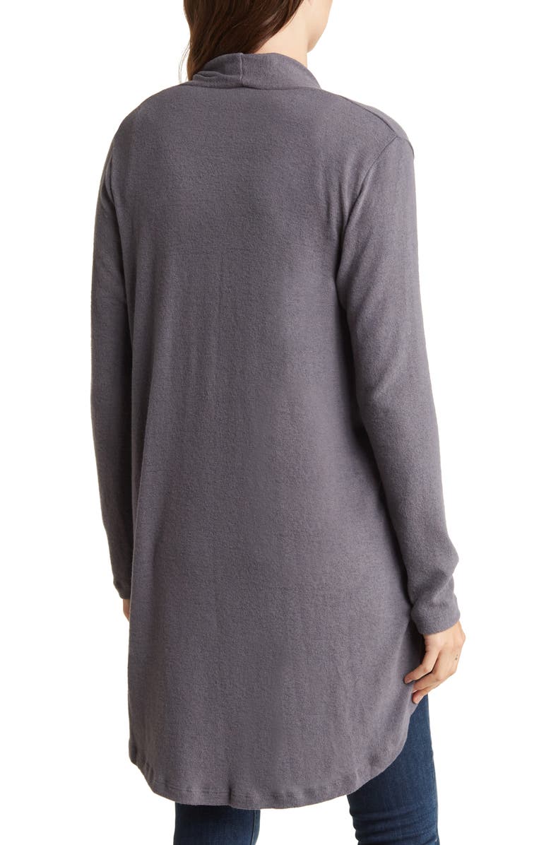 Renee C Brushed Knit Open Front Cardigan, Alternate, color, Dark Cement