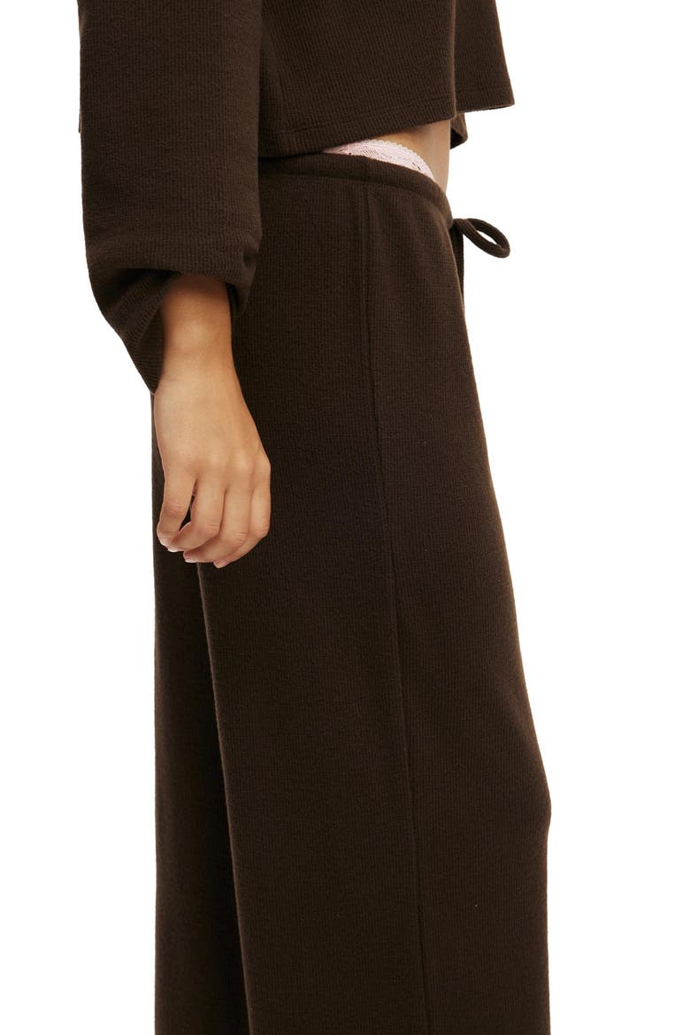 Women's Super Soft Waffle Wide Leg Pant, Alternate, color, Toffee Bean