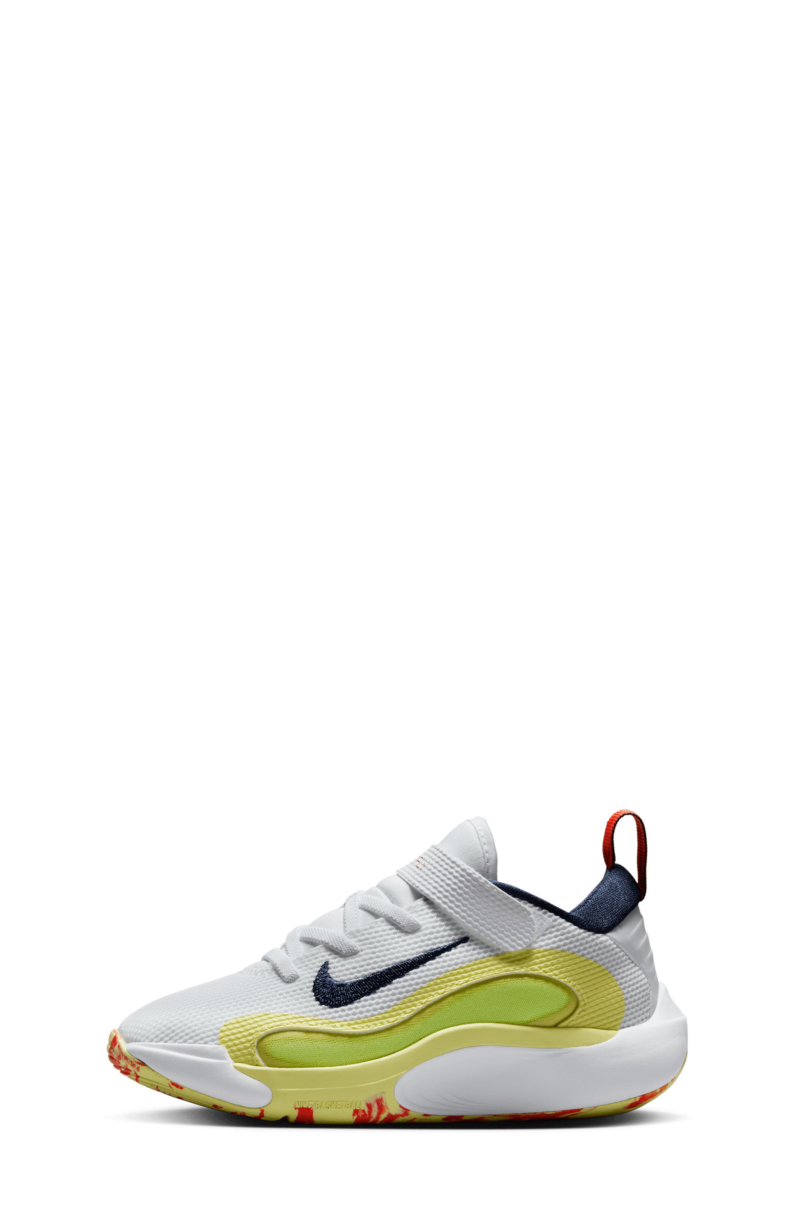 Nike Kids' IsoFly Basketball Shoe, Alternate, color, White/ Limelight/ Lemon/ Navy