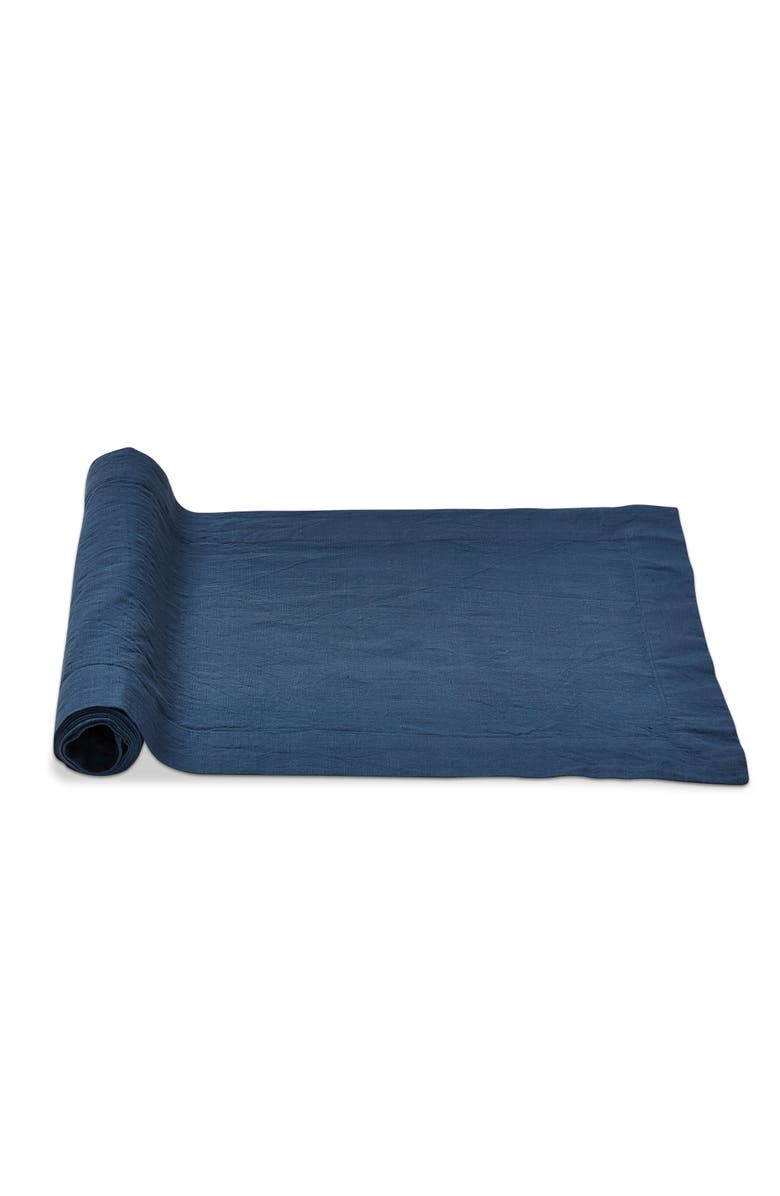 tag Threads Slub Runner Blue Table Runner Cotton Machine Washable, Main, color, Blue