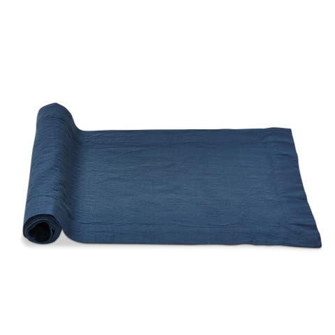Threads Slub Runner Blue Table Runner Cotton Machine Washable