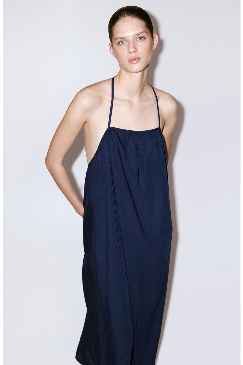 A-Line Lyocell Dress, Alternate, color, DARK BLUE