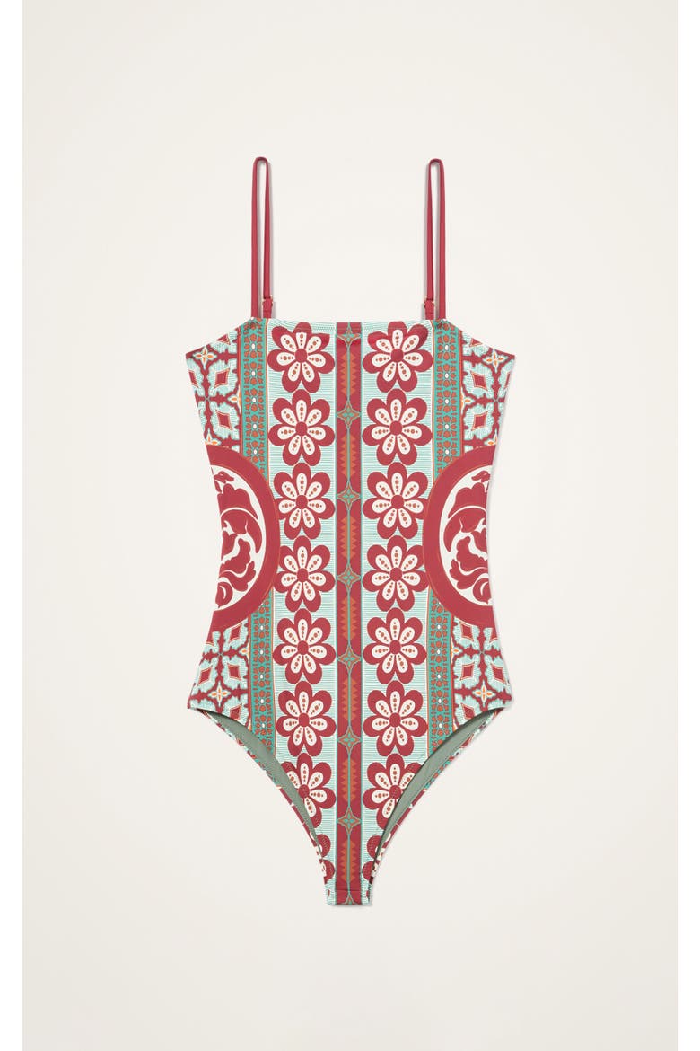 Elle Swimsuit Pagoda Placée Rust, Alternate, color, Pagoda Placée Rust