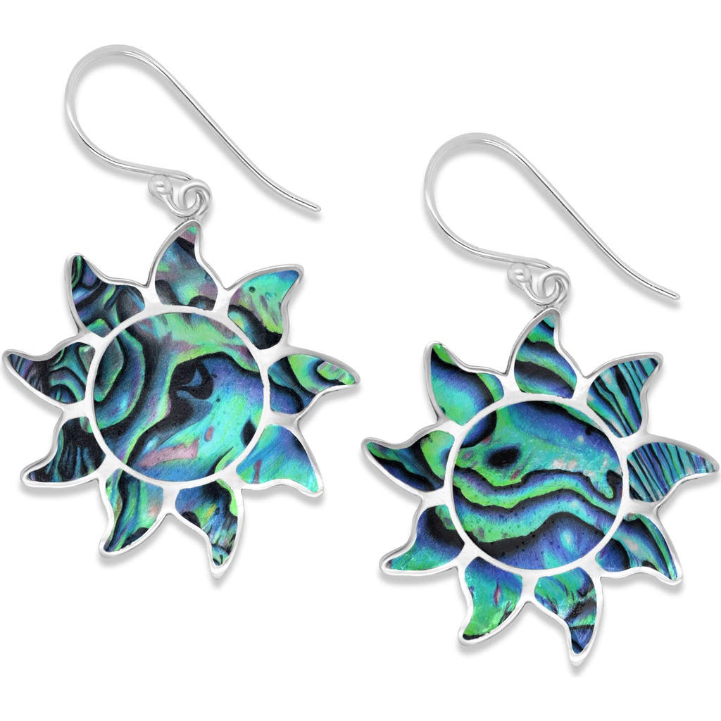 Samuel B. Sterling Silver Abalone Sunburst Drop Earrings In Multi