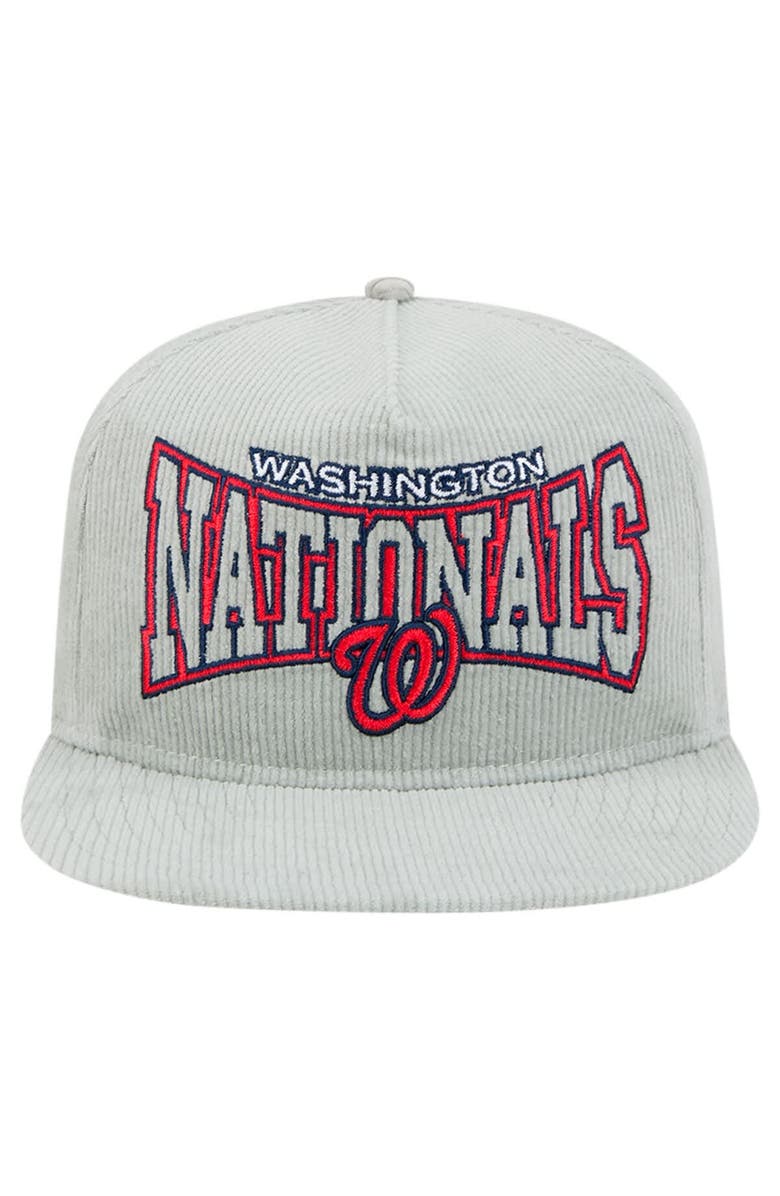 New Era Men's New Era Gray Washington Nationals Corduroy Golfer Snapback Hat, Alternate, color, Gray